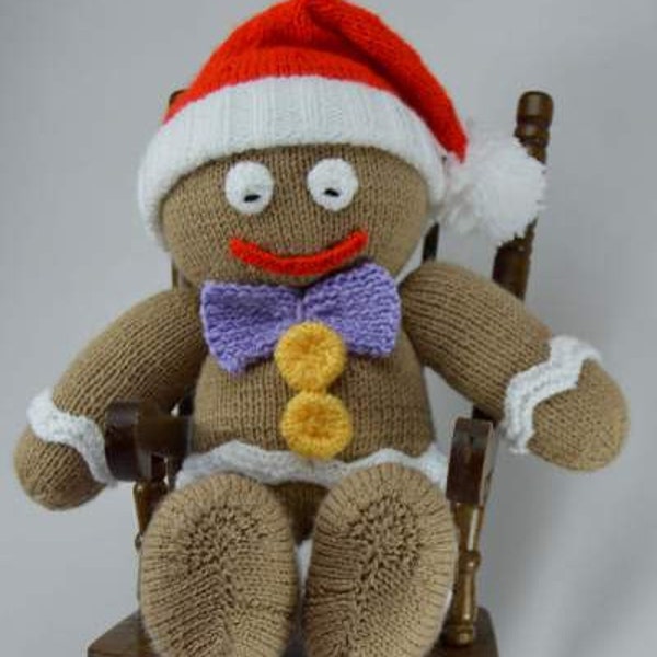 PDF KNITTING PATTERN - Gingerbread Man Soft Toy Knitting Pattern Download From Knitting by Post