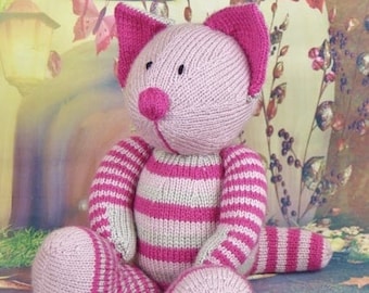 PDF KNITTING PATTERN - Rosè the Cat Knitting Pattern Download From Knitting by Post. Pdf download