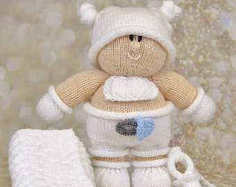 PDF KNITTING PATTERN - Burly Baby Knitting Pattern Download Pdf download. Baby Shower Gift for Newborn Babies. Girl Boy Soft Toy. Knitted