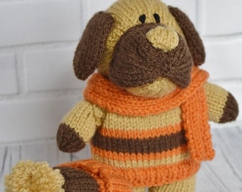 PDF KNITTING PATTERN - Bonfire the Dog Knitting Pattern Download From Knitting by Post. Pdf download