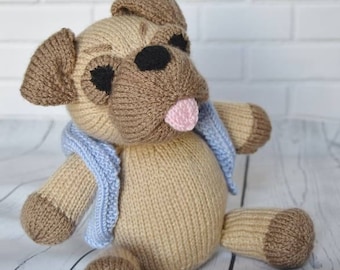 PDF KNITTING PATTERN - Pug Soft Toy Dog Knitting Pattern Download From Knitting by Post. Pdf download