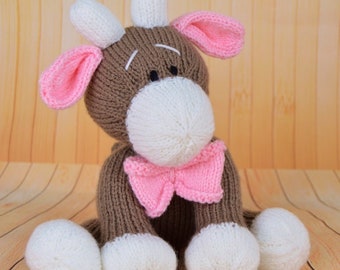 PDF KNITTING PATTERN - Molly Moo Cow Knitting Pattern Download Pdf.  Knitted Animal Gift. Girl Boy Knitted Soft Toy.