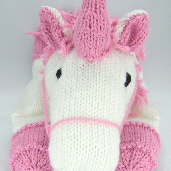 PDF KNITTING PATTERN - Suki the Unicorn Pyjama Case Knitting Pattern Download From Knitting by Post