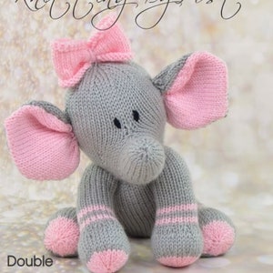 PDF KNITTING PATTERN - Emma the Elephant Knitting Pattern Download Pdf.  Knitted Gift. Girl Boy Animal Soft Toy.