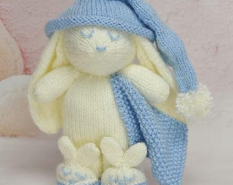 PDF KNITTING PATTERN - Winkie the Bunny Soft Toy Knitting Pattern Download Pdf Baby Shower Gift for Newborn Babies. Girl Boy Soft Toy
