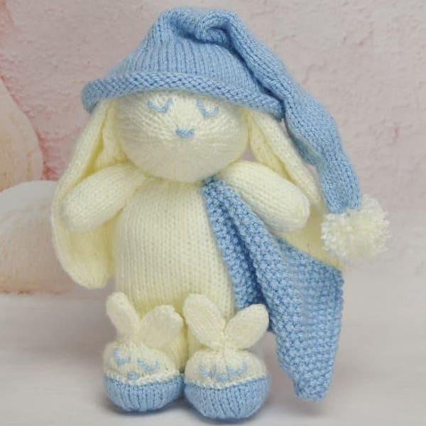 PDF KNITTING PATTERN - Winkie the Bunny Soft Toy Knitting Pattern Download Pdf Baby Shower Gift for Newborn Babies. Girl Boy Soft Toy