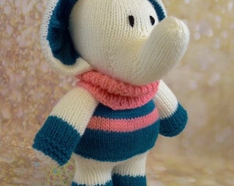 PDF KNITTING PATTERN - Stampy the Elephant Knitting Pattern Download Pdf.  Knitted Gift. Girl Boy Knitted Animal Soft Toy.