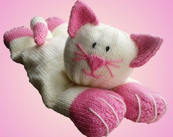 PDF KNITTING PATTERN - The Cat's Pyjamas Pyjama Case Knitting Pattern Download from knitting by post