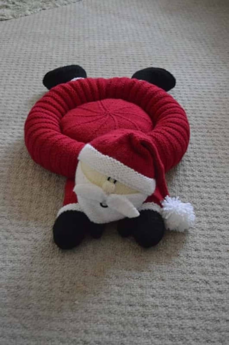 PDF KNITTING PATTERN Santa Snuggler Pet Bed Child's Cushion Knitting Pattern Download From Knitting by Post image 4