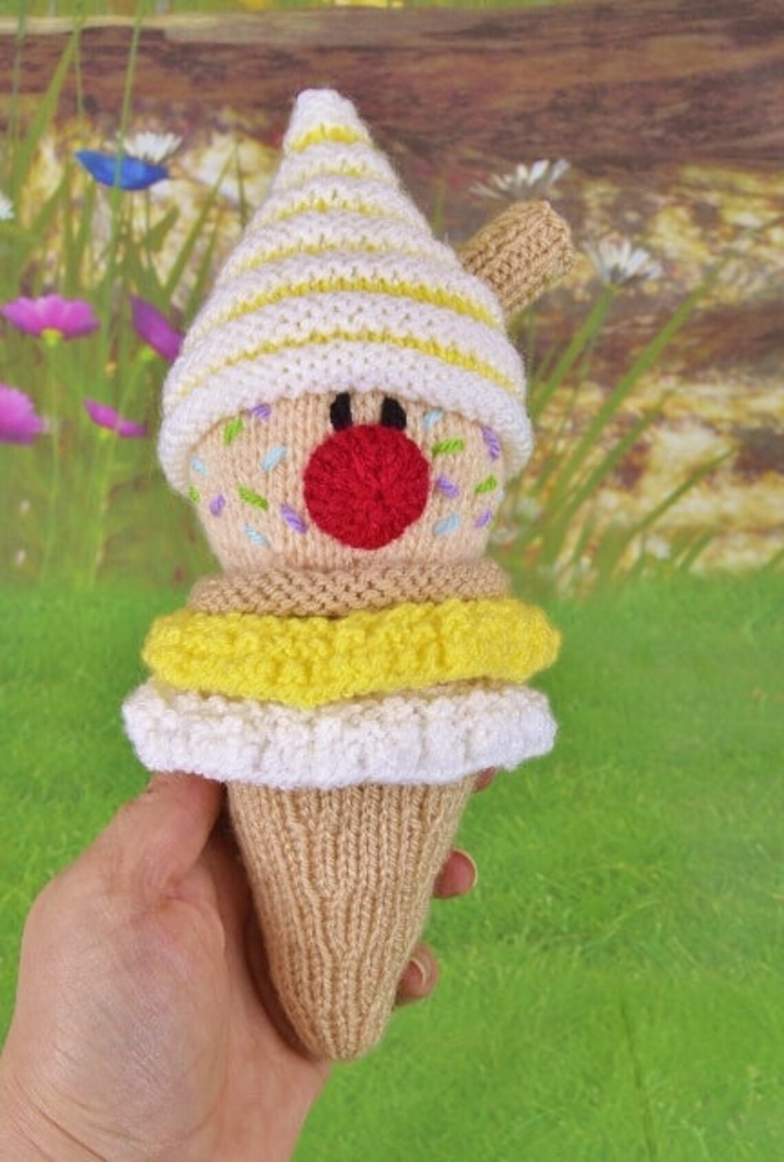 PDF KNITTING PATTERN Gelato the Ice Cream Knitting Pattern Etsy