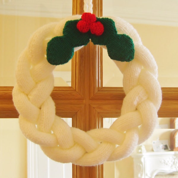 PDF KNITTING PATTERN - Simple Christmas Wreath Knitting Pattern download From Knitting by Post