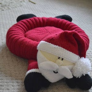 PDF KNITTING PATTERN Santa Snuggler Pet Bed Child's Cushion Knitting Pattern Download From Knitting by Post image 2