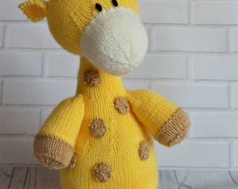 PDF KNITTING PATTERN - Raf the Giraffe Soft Toy Knitting Pattern Download From Knitting by Post