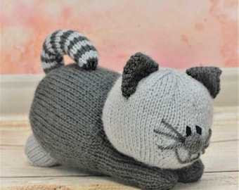 PDF KNITTING PATTERN - Playful Kitten Soft Toy Knitting Pattern Download From Knitting by Post