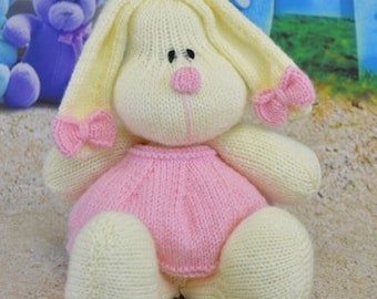 PDF KNITTING PATTERN - Cotton Candy Bunny Knitting Pattern Download From Knitting by Post. Pdf download