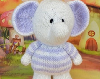 PDF KNITTING PATTERN - Short and Sweet Elephant Knitting Pattern Download Pdf.  Knitted Gift. Girl Boy Animal Soft Toy.