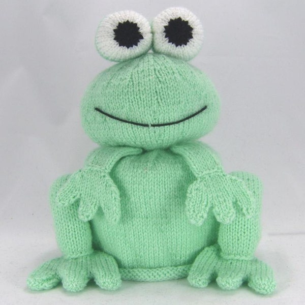 PDF KNITTING PATTERN -  Bog Frog Toilet Roll Cover Knitting Pattern Download Loo Paper Cover Holder in Green Toad