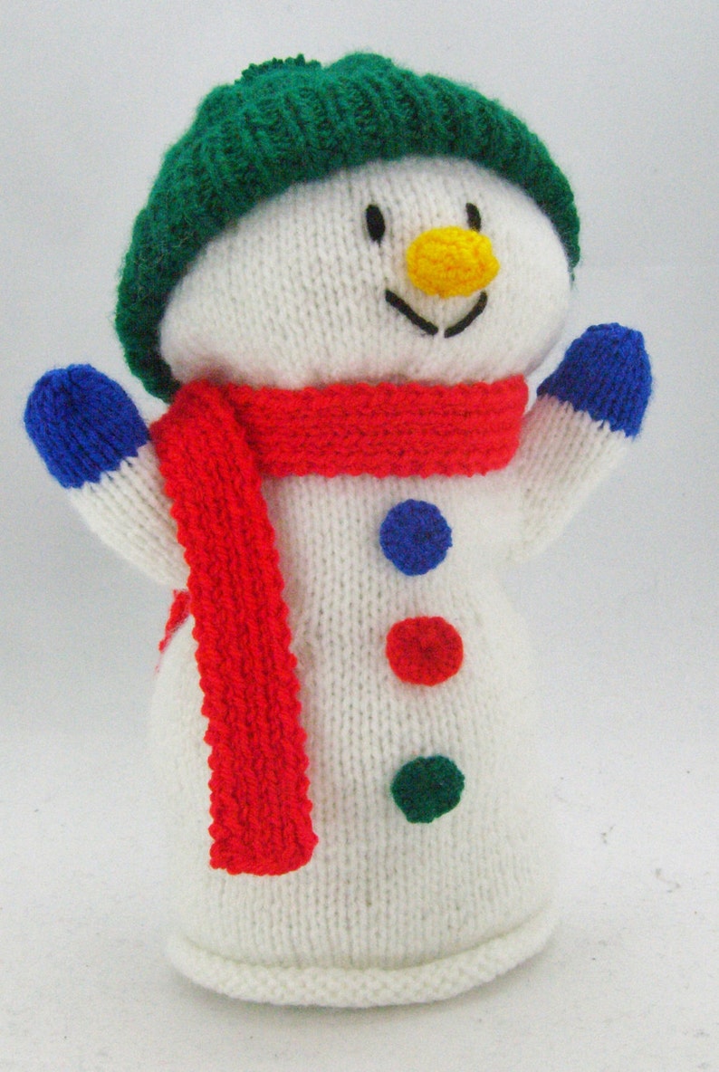 PDF KNITTING PATTERN Snowman Hand Puppet Knitting Pattern Etsy