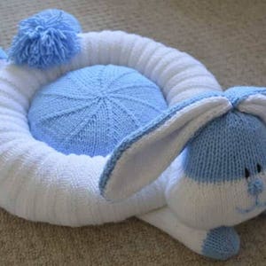 PDF KNITTING PATTERN Rabbit Snuggler Pet Bed Child's Cushion Knitting Pattern Download From Knitting by Post. Pdf download image 4