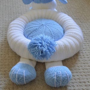 PDF KNITTING PATTERN Rabbit Snuggler Pet Bed Child's Cushion Knitting Pattern Download From Knitting by Post. Pdf download image 3