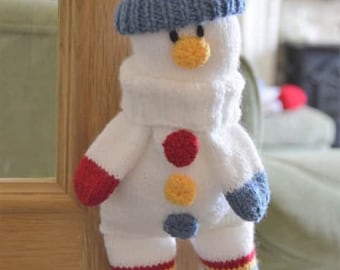 PDF KNITTING PATTERN - Snowman Baggles Gift Bag Knitting Pattern Download From Knitting by Post