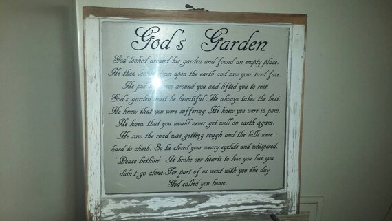 Gods Garden Poem On A Vintage Farmhouse Window Home Decor Etsy
