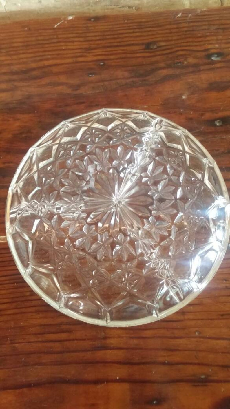 A beautiful heavy lead Crystal devided serving tray with Etsy