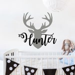 Personalized Name Wall Decal Deer Head Decor Nursery Decor Etsy