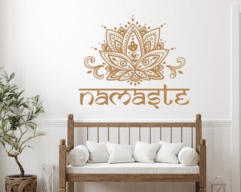 Yoga Mandala Wall Decal Flower Namaste Vinyl Sticker Art Decor - Etsy