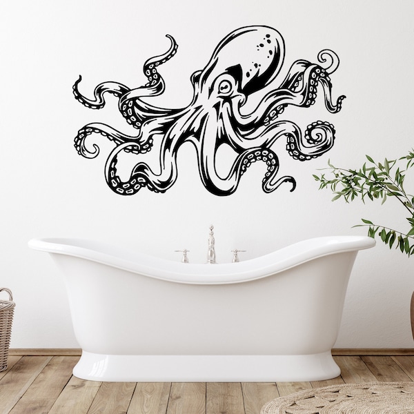 Octopus Wall Decal Tentacles Sprut Kraken Ocean Sea Animal Wall Decals Vinyl Sticker Interior Home Decor Vinyl Art Wall Decor Bedroom