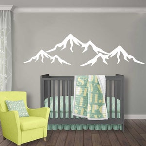 Mountain Wall Decal Nursery Wall Decor Baby Wall Decal Vinyl Sticker Mountains Wall Art Bedroom Decor