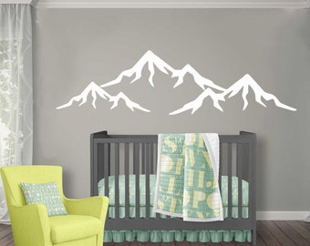 Mountain Wall Decal Nursery Wall Decor Baby Wall Decal Vinyl Sticker Mountains Wall Art Bedroom Decor