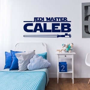 Jedi Master Name Wall Sticker Nursery Vinyl Art. Star Wars Name Decal Boy. Kids Room Wall Decor. Star Wars Decor Jedi Name Wall Decal