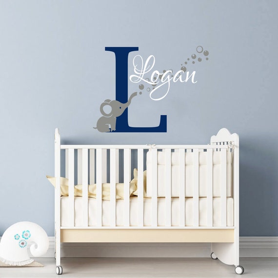 Elephant Wall Decal Name Wall Decals Nursery Baby Room Decor Elephant Bubbles Decal Nursery Wall Decals Vinyl Wall Decor Sticker Art Vs61