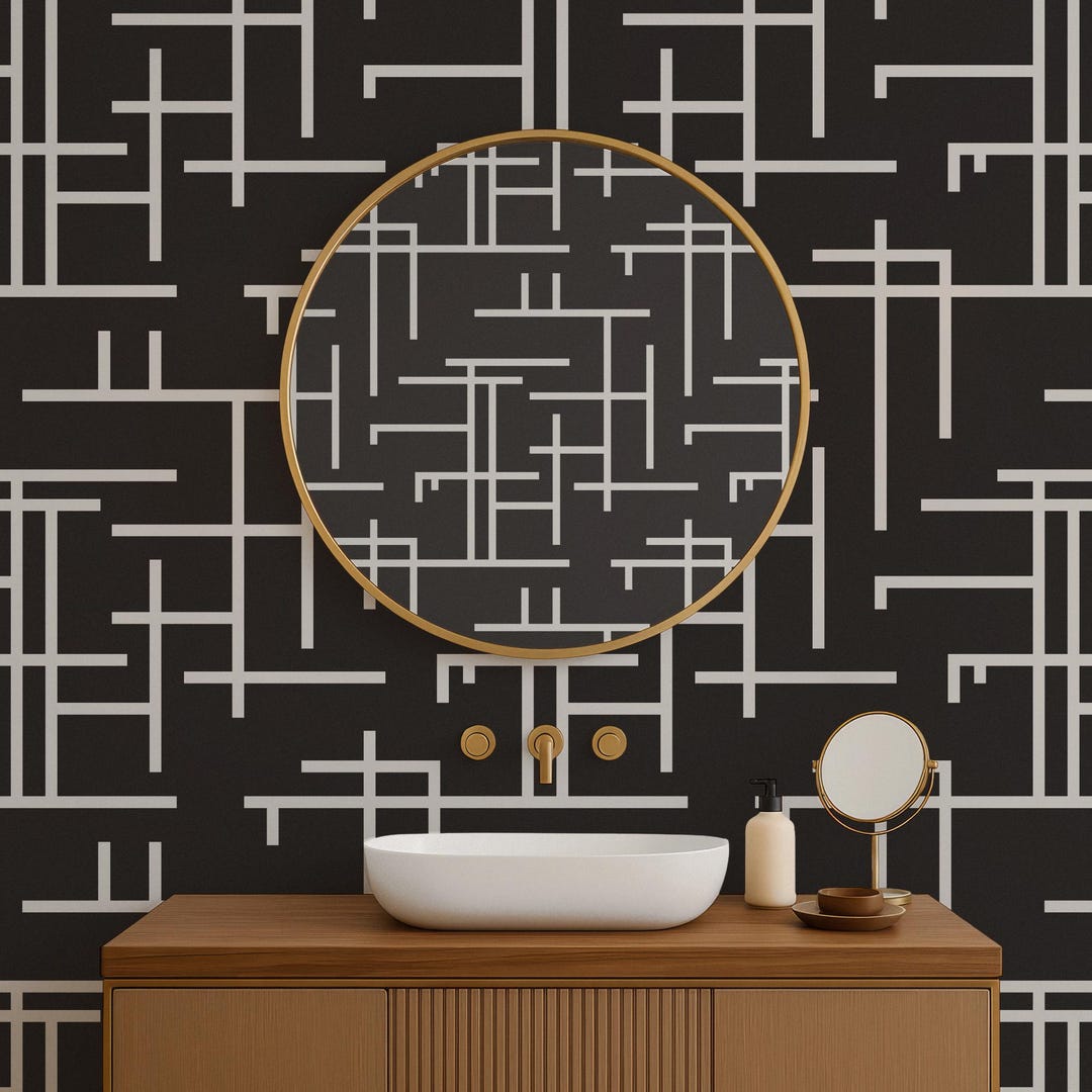 JiffDiff Modern Checkered Peel And Stick Wallpaper – 17.3 X 120 Roll, Black & White Lattice Design, Waterproof & Self-Adhesive For DIY Walls, Furniture, And More JiffDiff Wallpaper JiffDiff Modern Checkered Peel And Stick Wallpaper – 17.3 X 120 Roll, Black & White Lattice Design, Waterproof & Self-Adhesive For DIY Walls, Furniture, And More JiffDiff Wallpaper