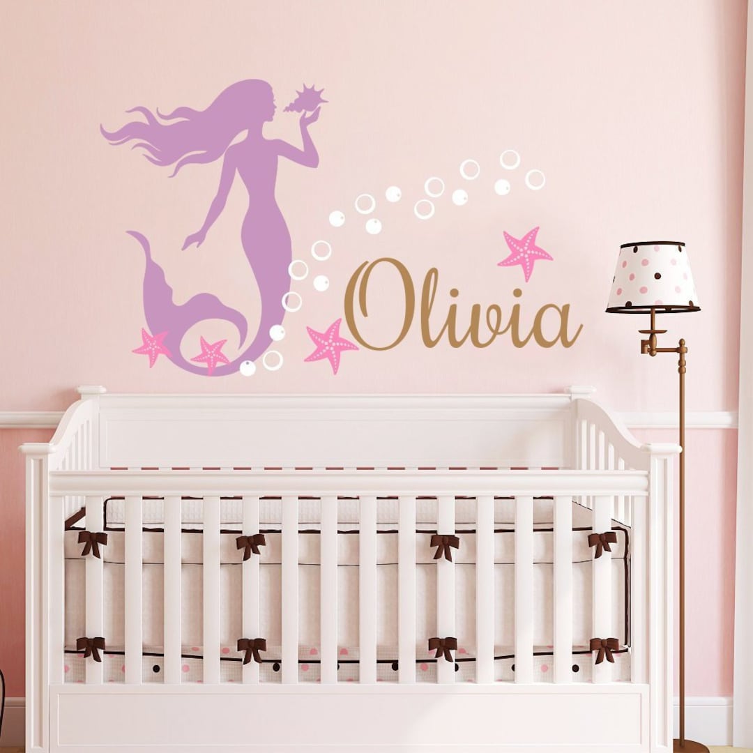 Mermaid Wall Decal Name Personalized Girls Name Custom Nursery Baby ...