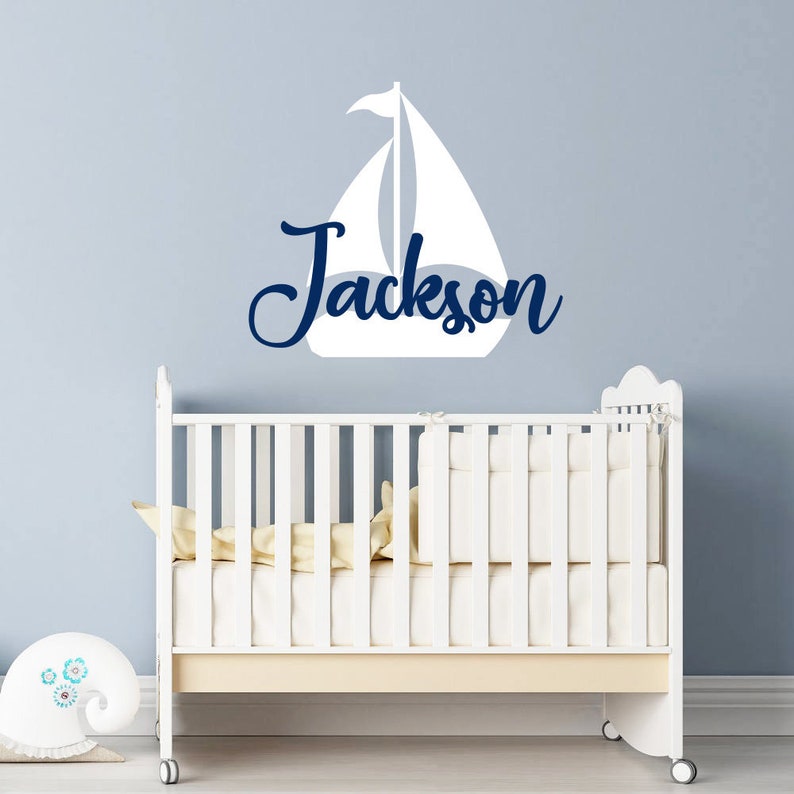 Boys Name Wall Decal Personalized Bedroom Wall Decor Baby Boy Nursery Decor Home Decor Home Garden