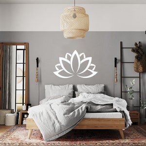 Wall Vinyl Decal Lotus Flower Art Home Decor Sticker Bedroom Wall Decor ...