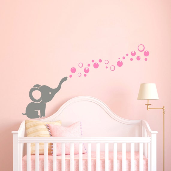 Elephant Nursery Wall Decals Vinyl Sticker Nursery Elephant Etsy