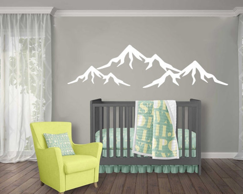 mountain wall decal nursery wall decor baby wall decal vinyl | etsy