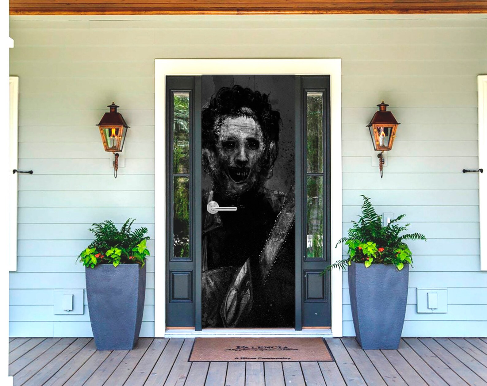 Leatherface Door Cover Halloween Horror Movie Front Door Etsy