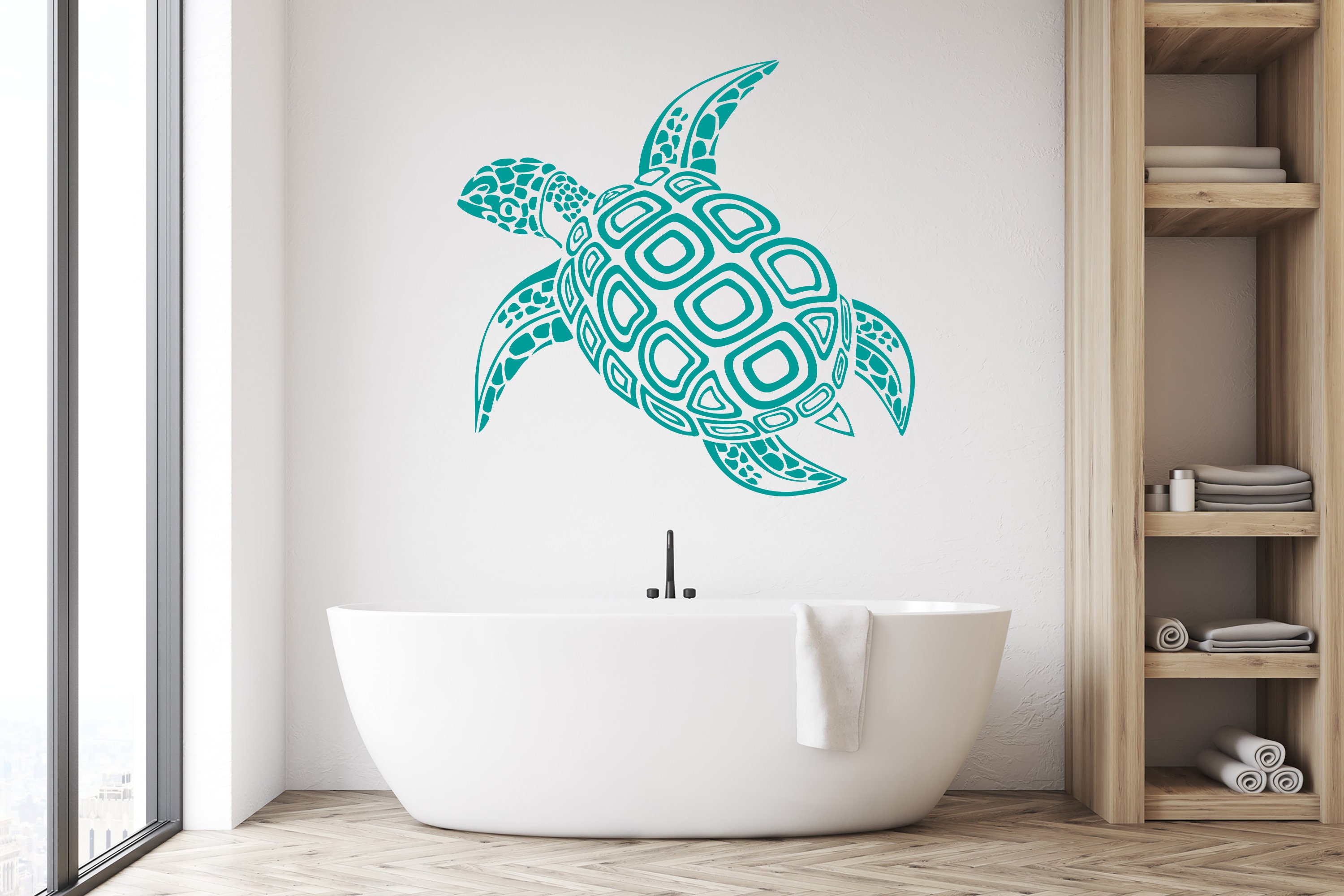 Sea Turtle Wall Decal Ocean Sea Animals Decals Wall Vinyl - Etsy