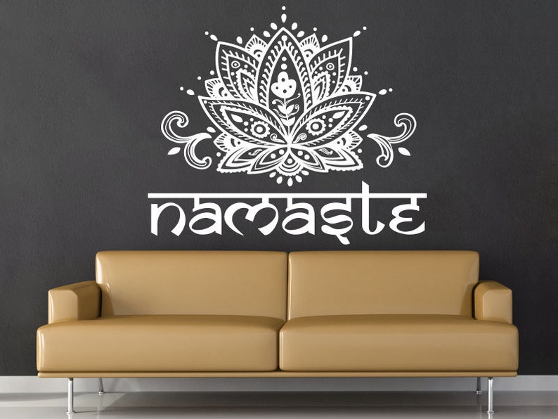 Mandala Wall Decal Namaste Lotus Flower Mandala Indian Yoga Etsy