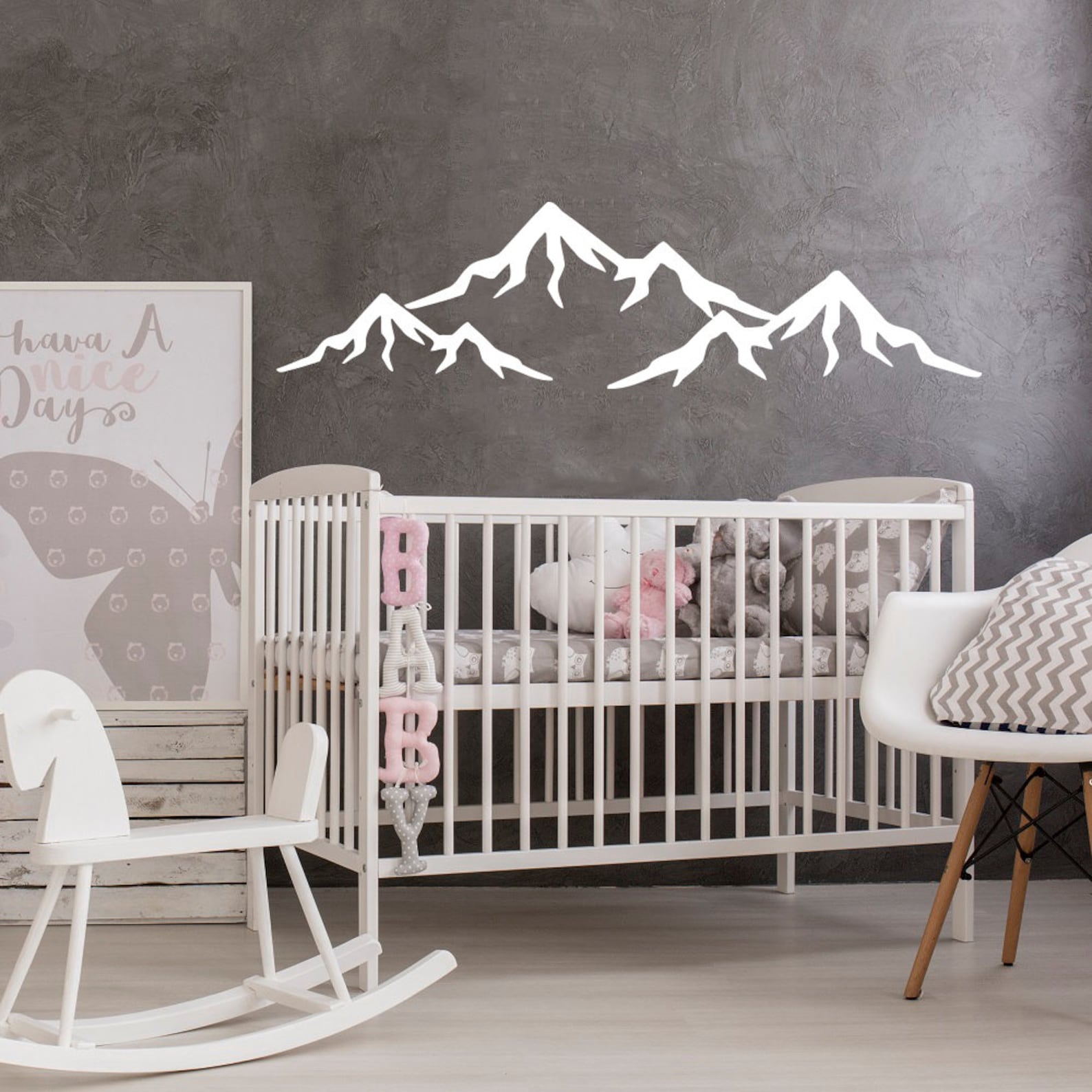 Mountain Wall Decal Nursery Wall Decor Baby Wall Decal Vinyl Etsy