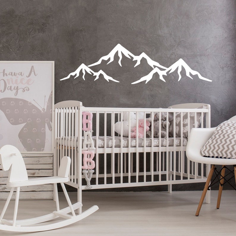Mountain Wall Decal Nursery Wall Decor Baby Wall Decal Vinyl Etsy
