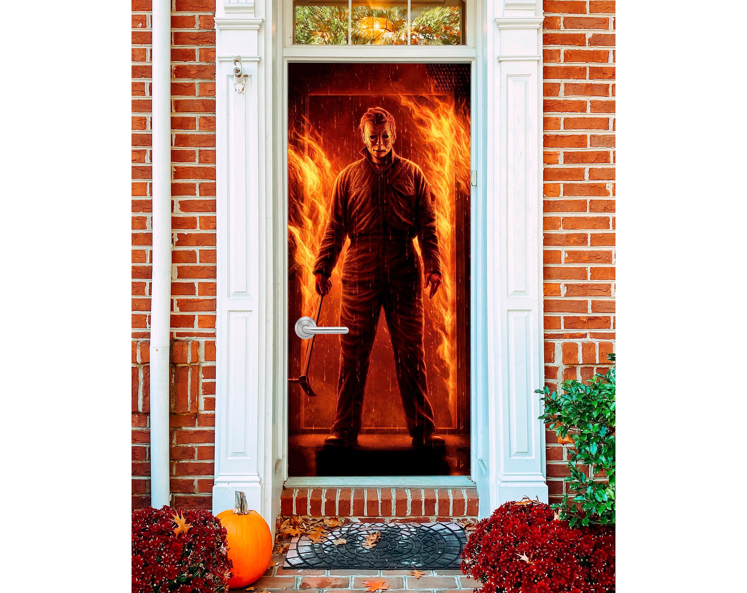 Michael Myers Halloween Door Cover Horror Movie Front Door - Etsy
