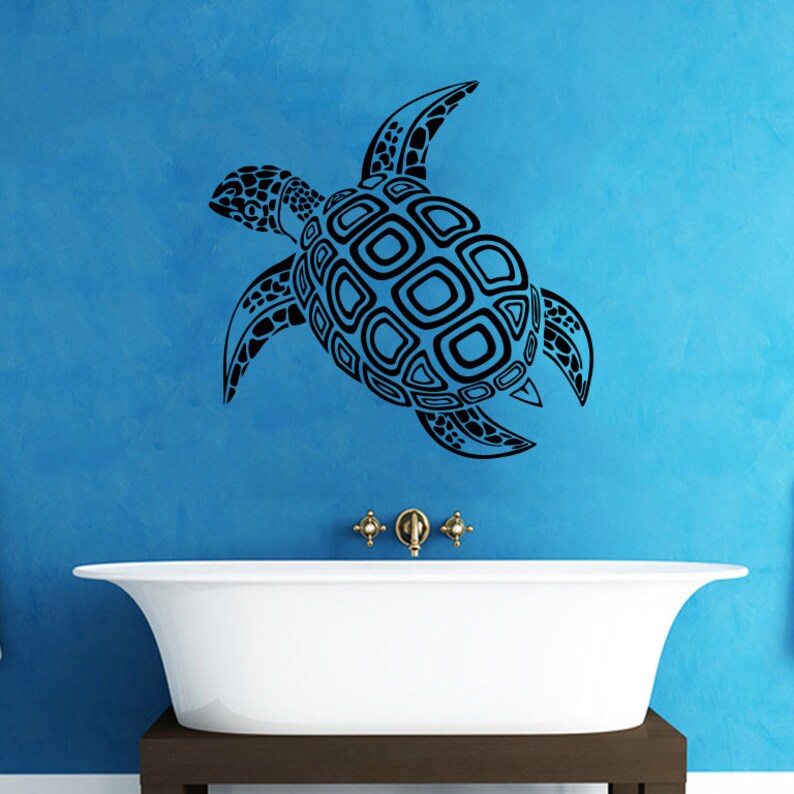 Sea Turtle Wall Decal Ocean Sea Animals Decals Wall Vinyl Etsy