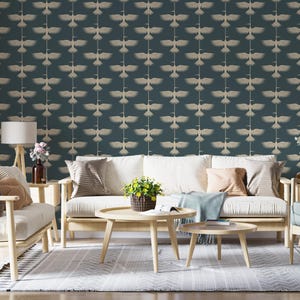 British Vintage Cranes Wallpaper – Peel and Stick Bedroom & Bathroom Wallpaper, High-quality Art Mural, Vintage Adhesive Wallpaper for Home image 3