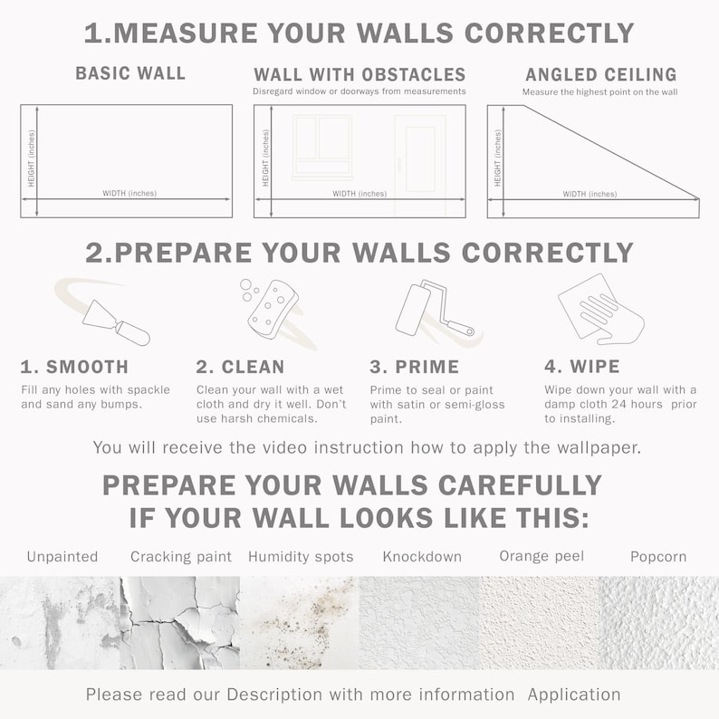 a poster with instructions on how to use wallpaper