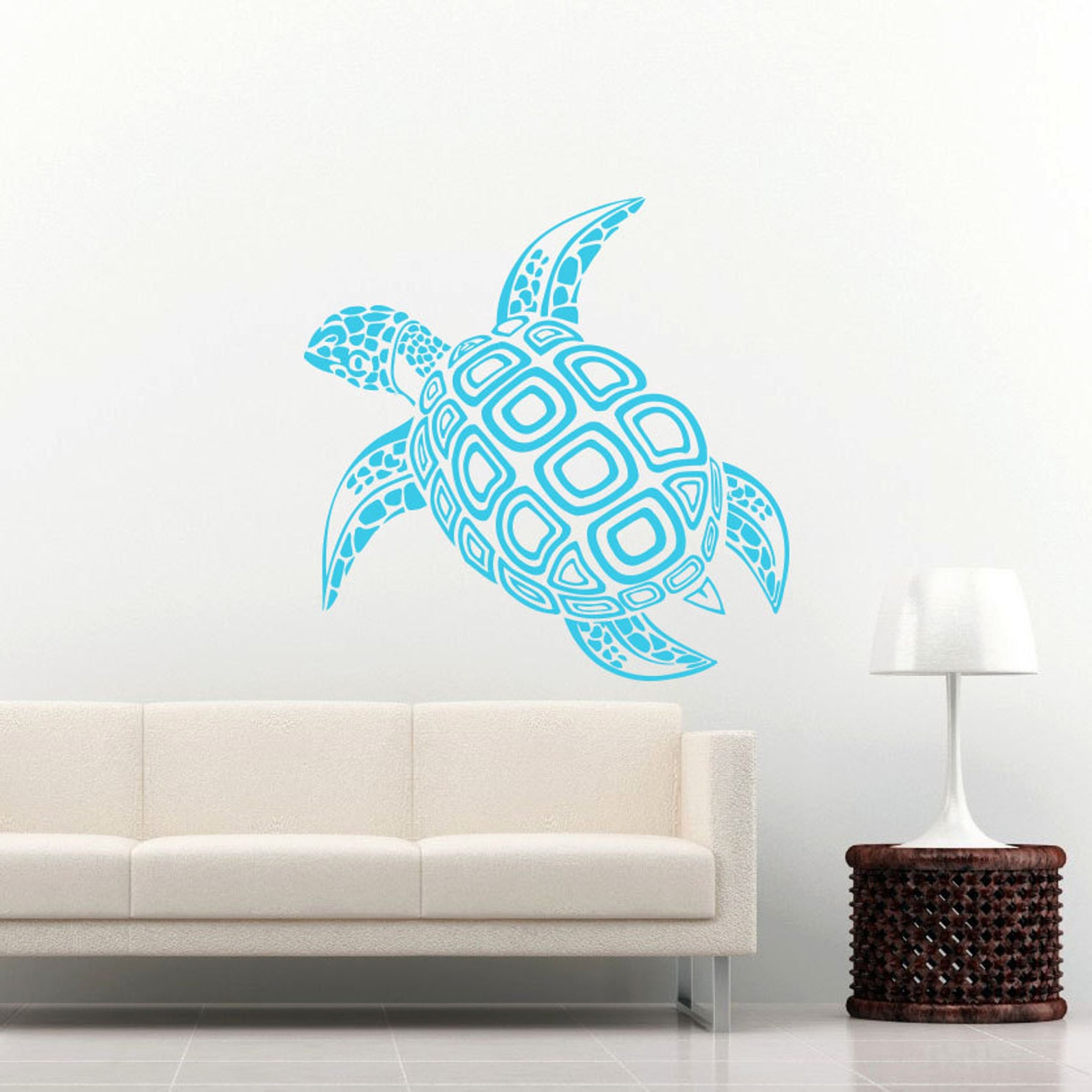 Sea Turtle Wall Decal Ocean Sea Animals Decals Wall Vinyl Etsy